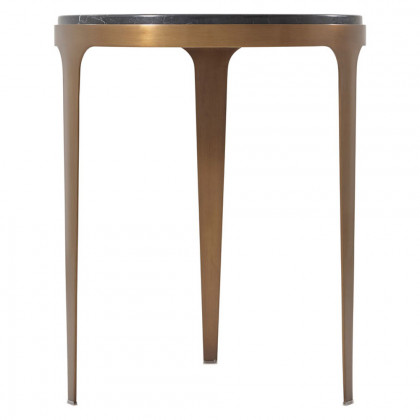 Theodore Alexander Gennaro Accent Table - Brushed Pyrite/Black Marble
