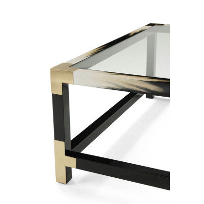 Theodore Alexander Cutting Edge Square Cocktail Table - Faux Horn