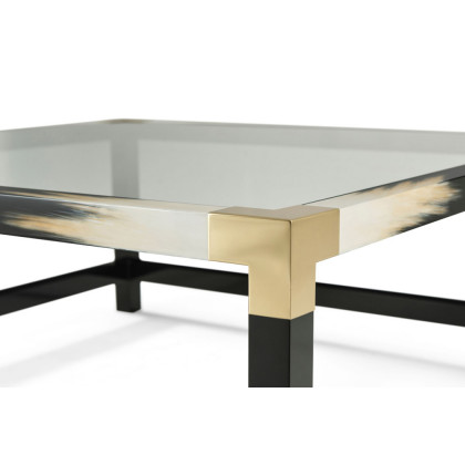 Theodore Alexander Cutting Edge Square Cocktail Table - Faux Horn