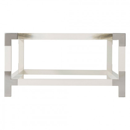Theodore Alexander Cutting Edge Rectangular Cocktail Table - Longhorn White