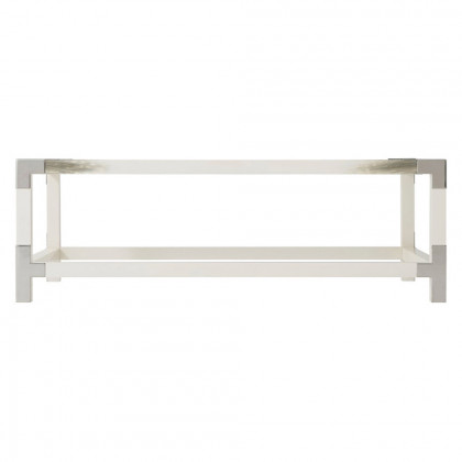 Theodore Alexander Cutting Edge Rectangular Cocktail Table - Longhorn White