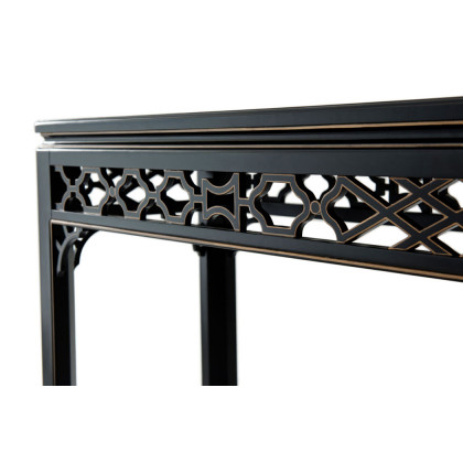 Theodore Alexander Long Hall Burl Console Table