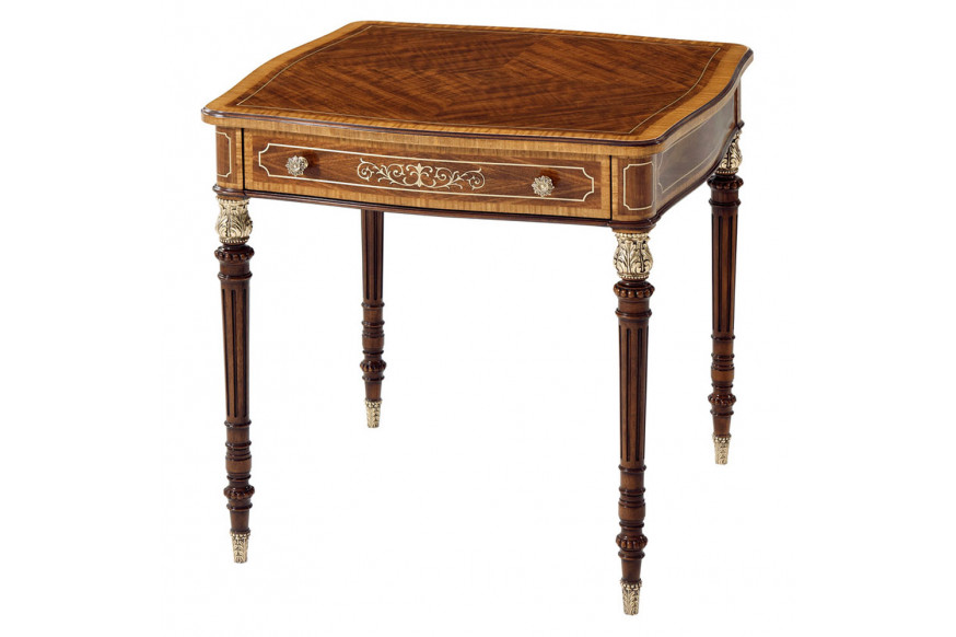 Theodore Alexander™ Adolphus Side Table - Brass Inlaid