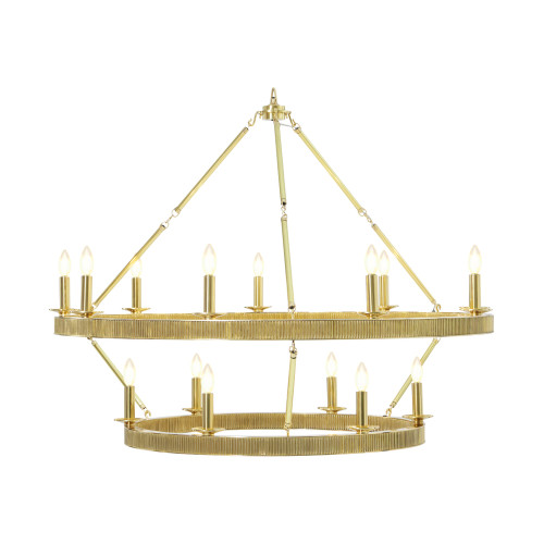 Theodore Alexander Simon Grande Stack Round Chandelier - Polished Brass