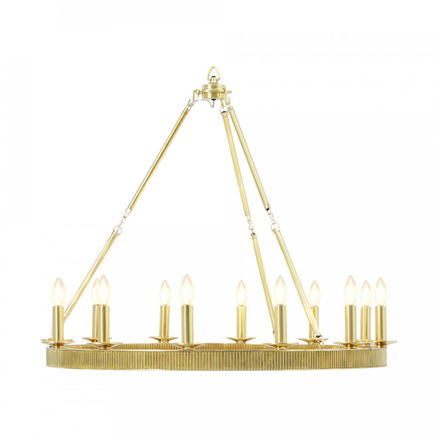 Theodore Alexander Simon Grande Round Chandelier - Polished Brass