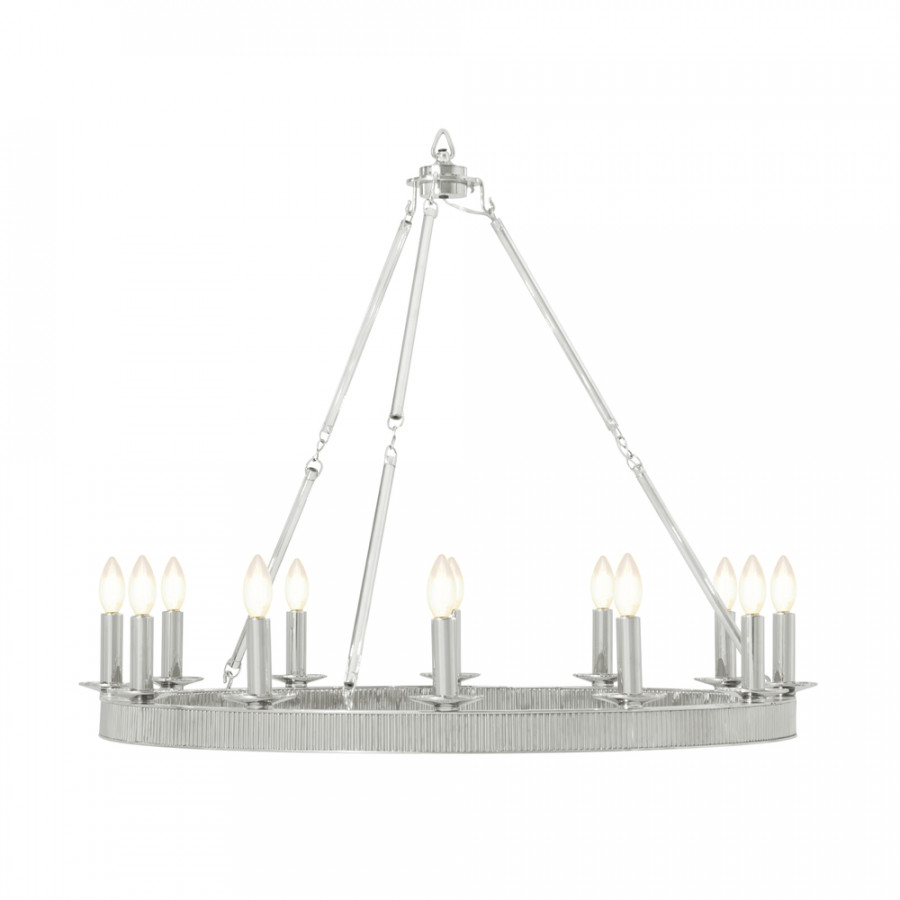 Theodore Alexander Simon Grande Round Chandelier - Nickel Plated