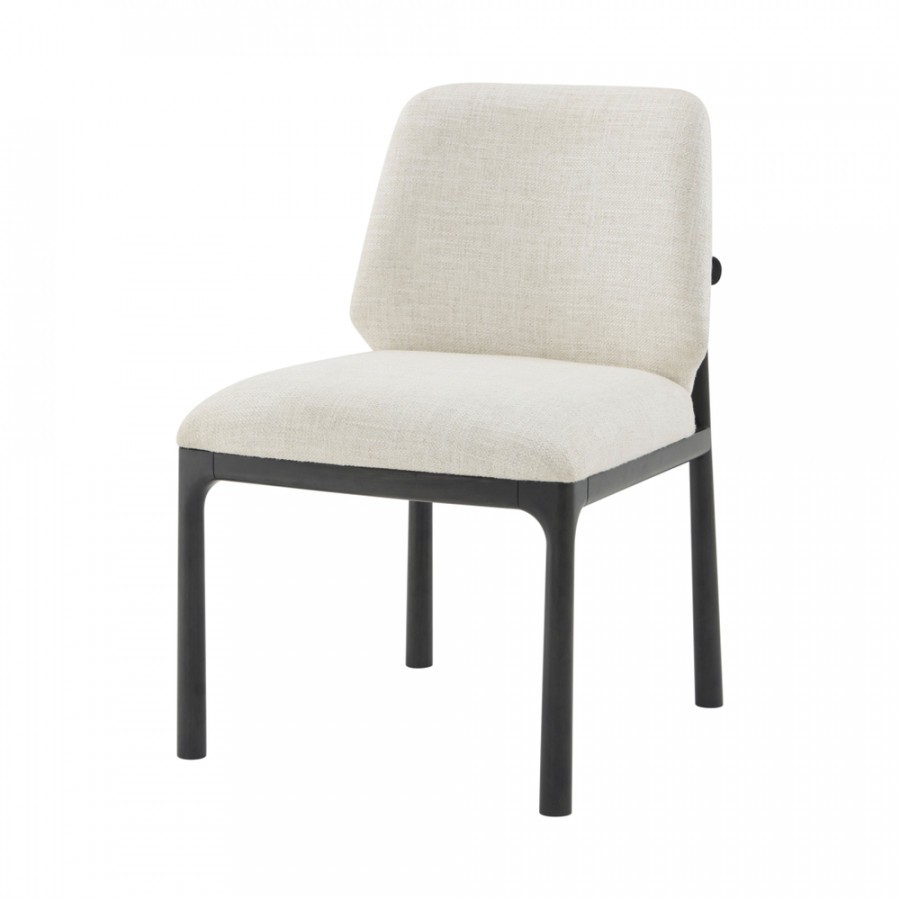 Theodore Alexander Kesden Dining Side Chair - Silent Black, Fabric