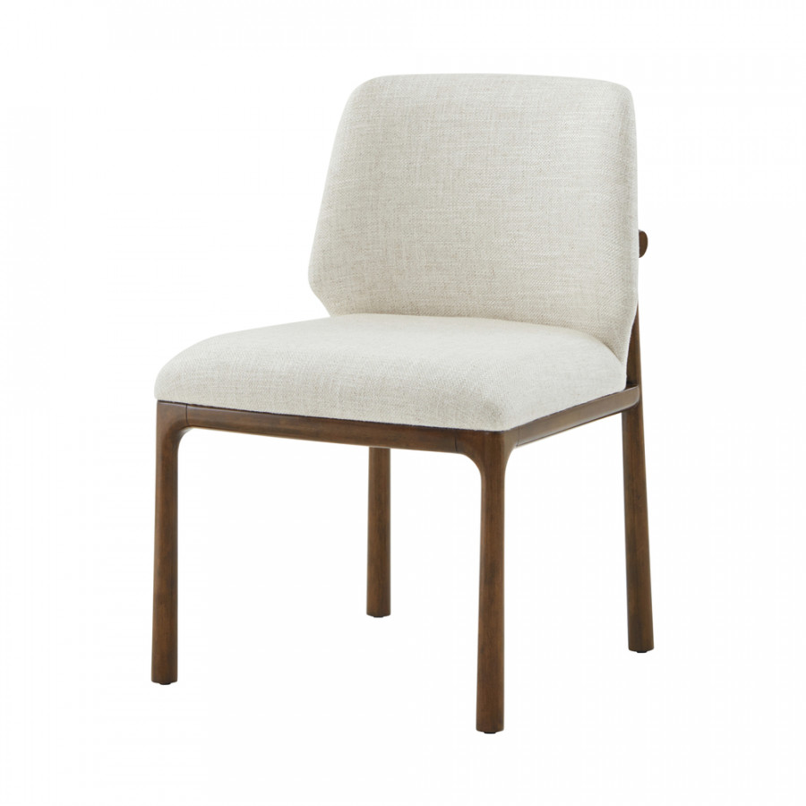 Theodore Alexander Kesden Dining Side Chair - Pyramid Brown, Fabric