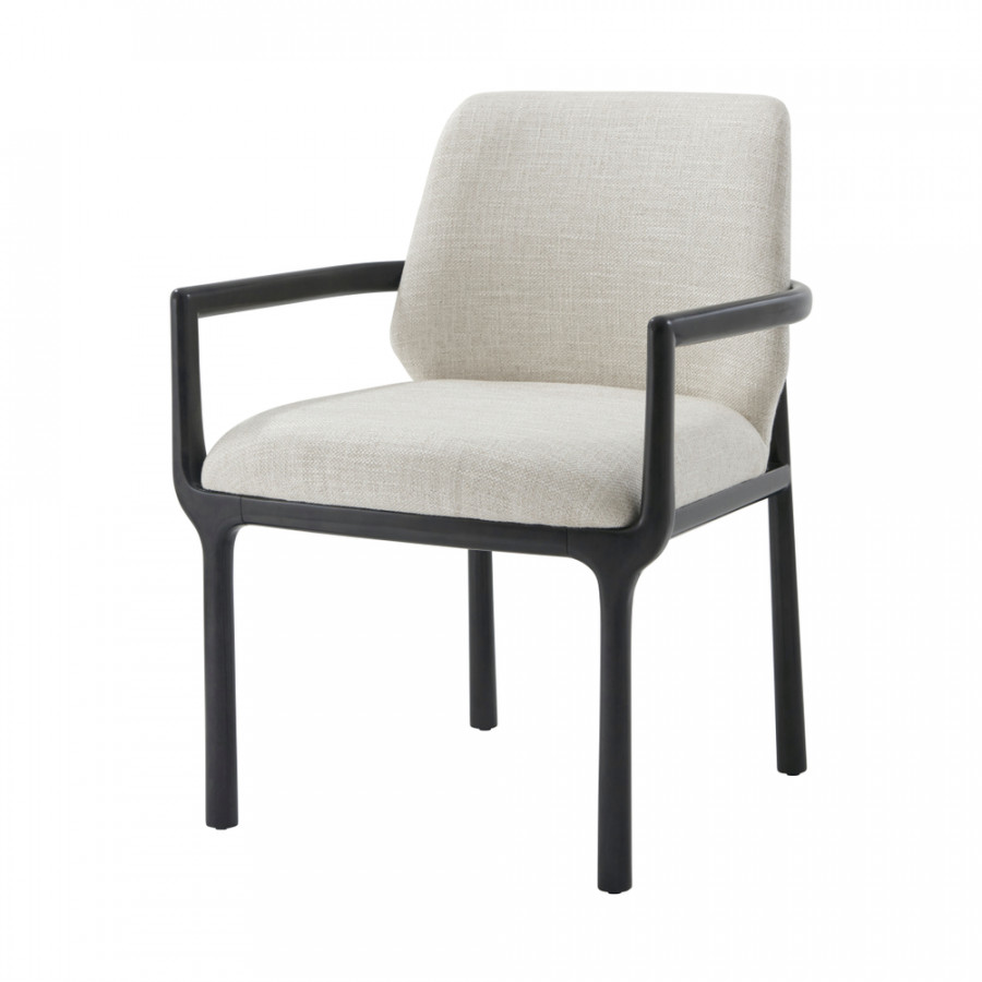 Theodore Alexander Kesden Dining Armchair - Silent Black, Fabric