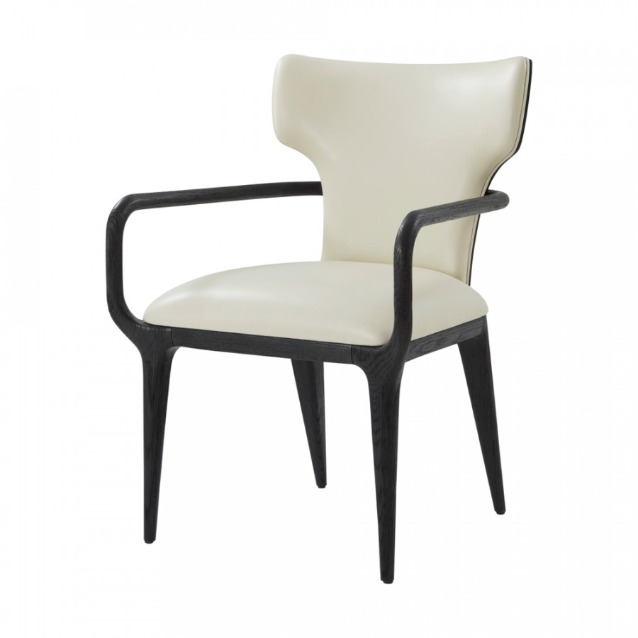 Theodore Alexander Repose II Upholstered Dining Arm Chair - Charcoal Oak