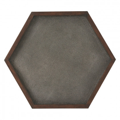 Theodore Alexander Radium Hexagonal Accent Table - Tempest Shagreen