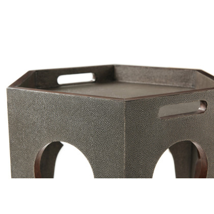 Theodore Alexander Radium Hexagonal Accent Table - Tempest Shagreen