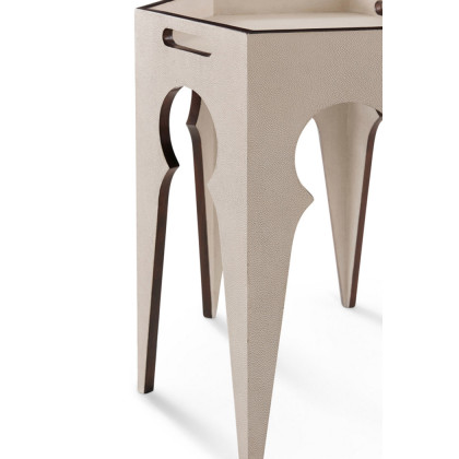 Theodore Alexander Radium Hexagonal Accent Table - Overcast Shagreen