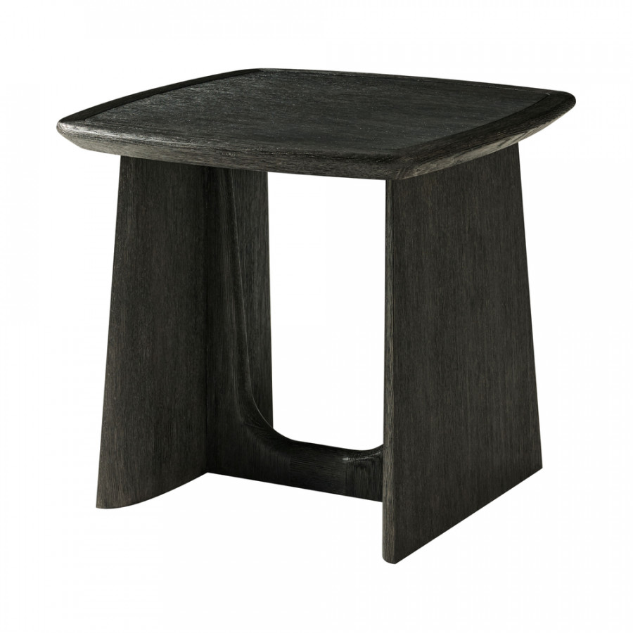 Theodore Alexander Repose Wooden Square Side Table - Charcoal Oak