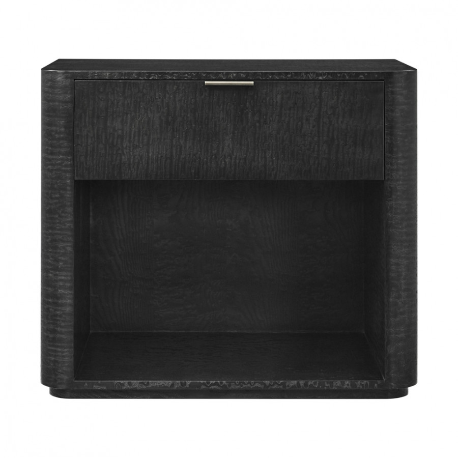 Theodore Alexander Kesden 1-Drawer Nightstand - Silent Black/Kesden Brass