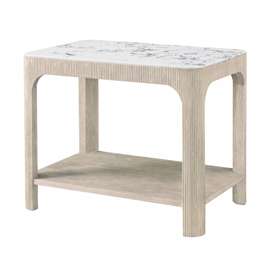 Theodore Alexander Horizon Rectangular Quartz Side Table