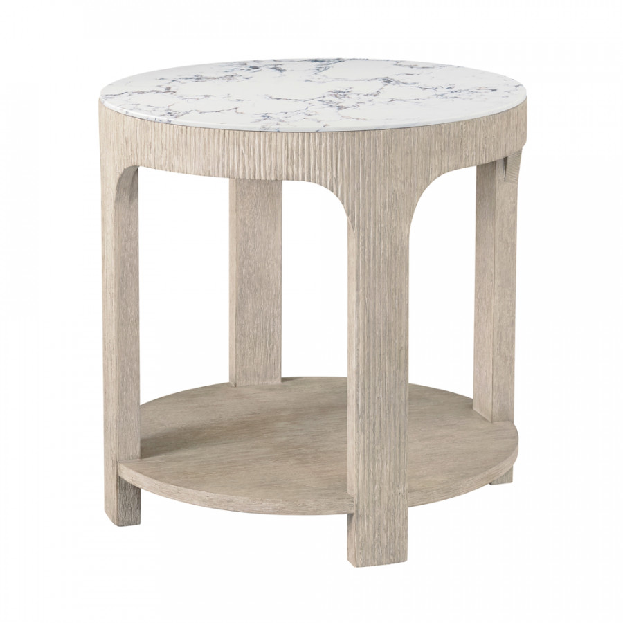 Theodore Alexander Horizon Round Quartz Side Table