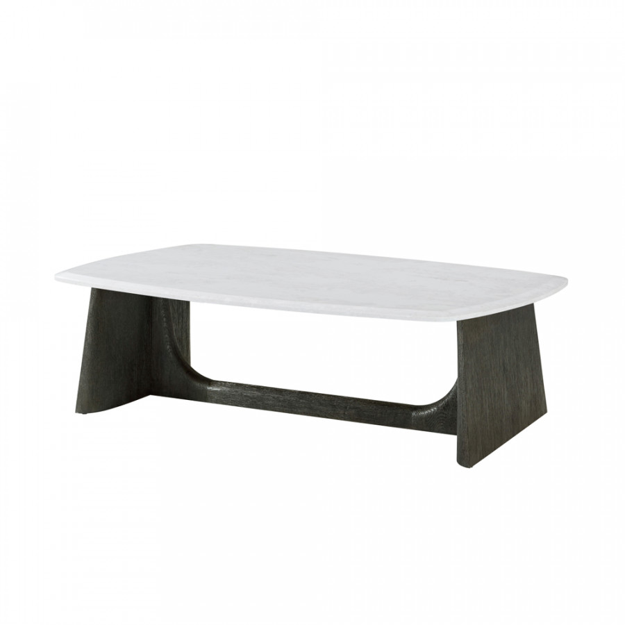 Theodore Alexander Repose Wooden Quartz Top Coffee Table - Charcoal Oak