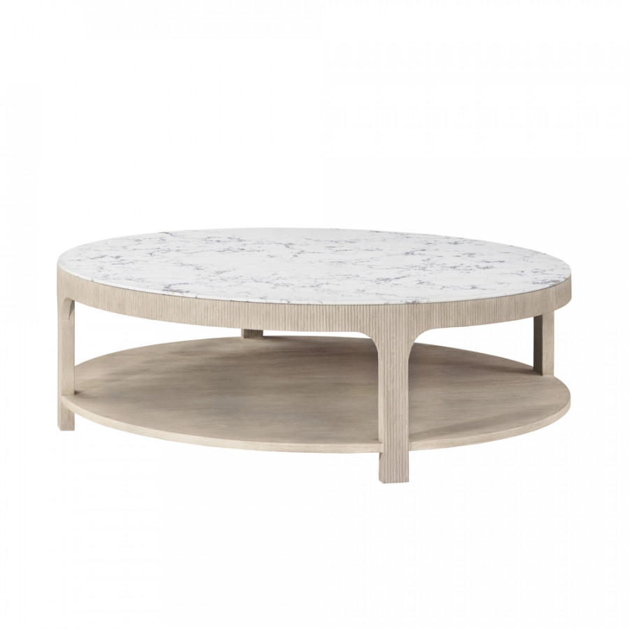 Theodore Alexander Horizon Round Quartz Cocktail Table