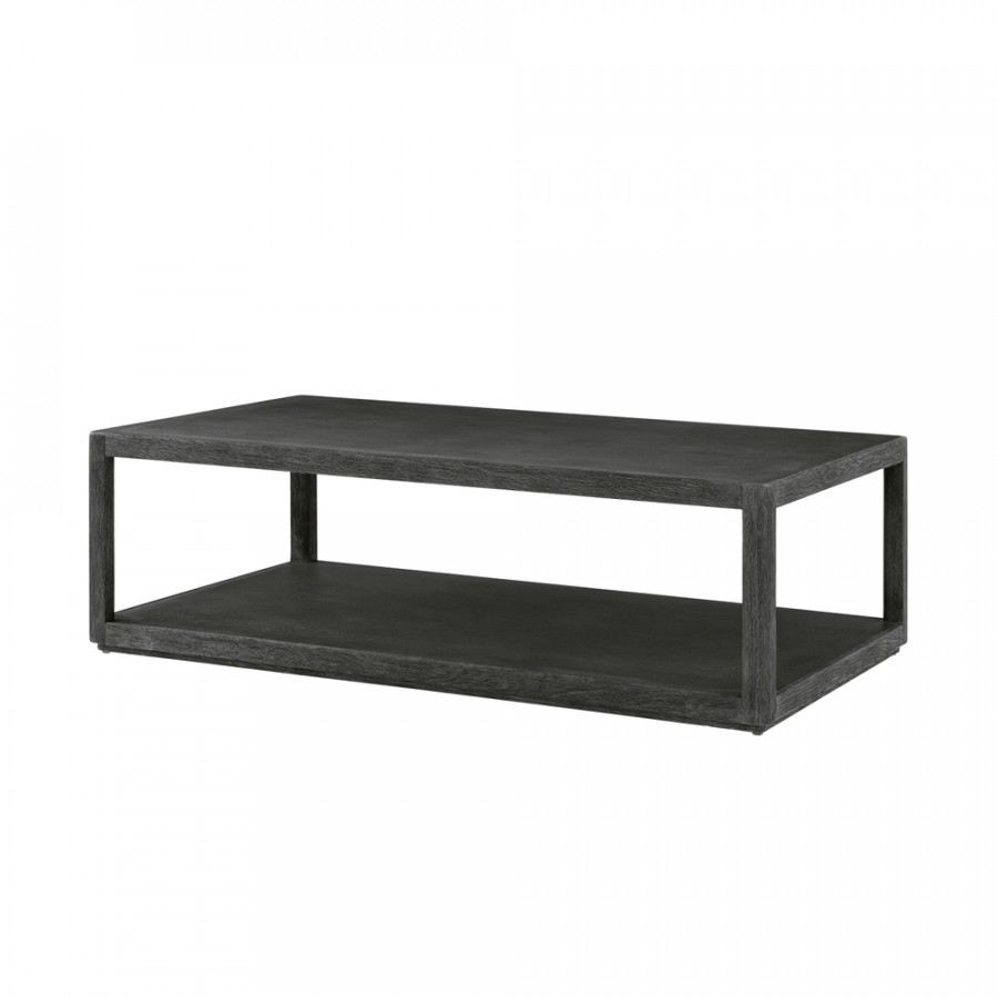 Theodore Alexander - Maxwell Rectangular Cocktail Table in Obsidian On Oak/Shagreen