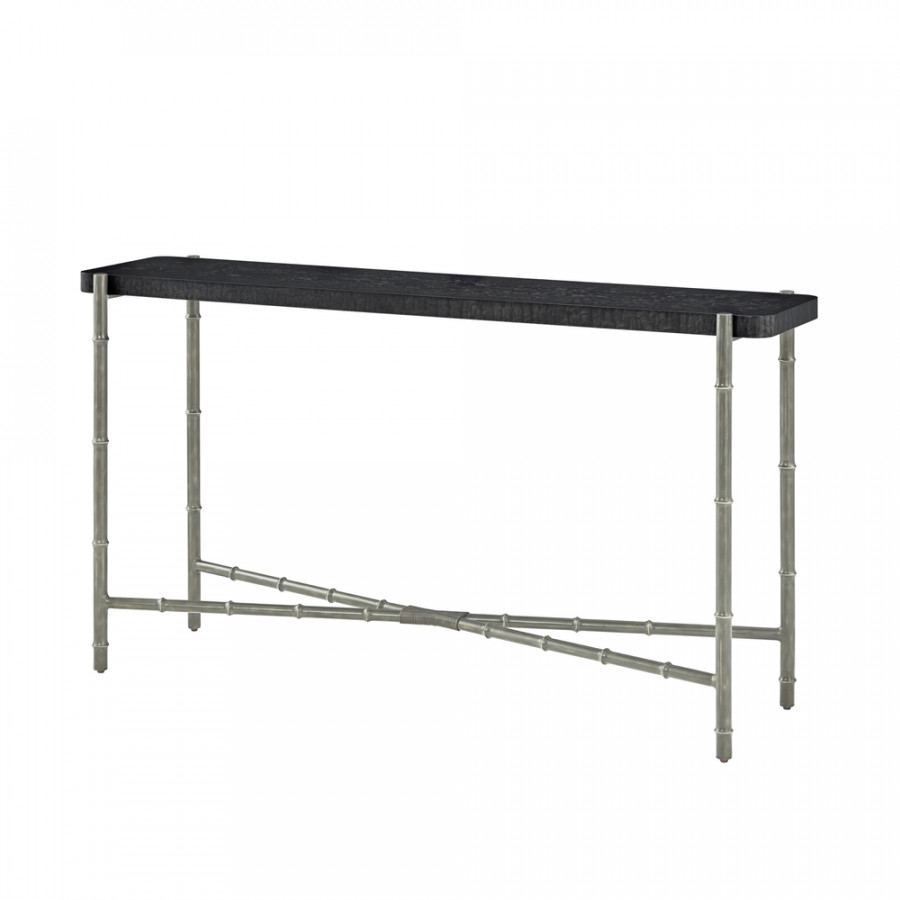 Theodore Alexander Kesden Console Table - Silent Black/Kesden Brass