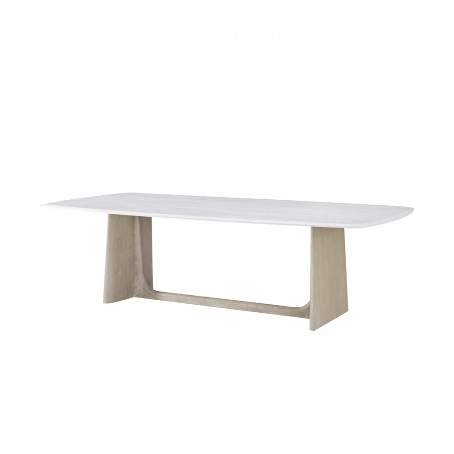 Theodore Alexander Repose Quartz Top Dining Table - Gray Oak