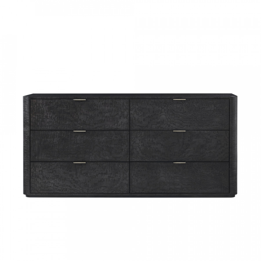 Theodore Alexander Kesden 6-Drawer Dresser - Silent Black/Kesden Brass