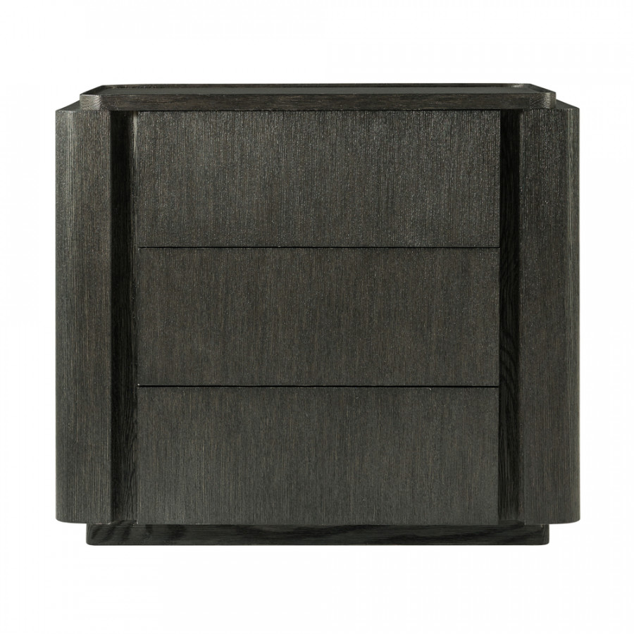 Theodore Alexander Repose Closed 3-Drawer Nightstand - Charcoal Oak