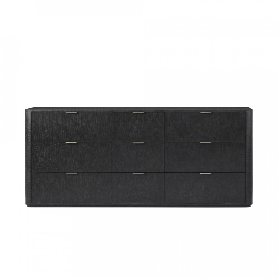 Theodore Alexander Kesden 9-Drawer Dresser - Silent Black/Kesden Brass