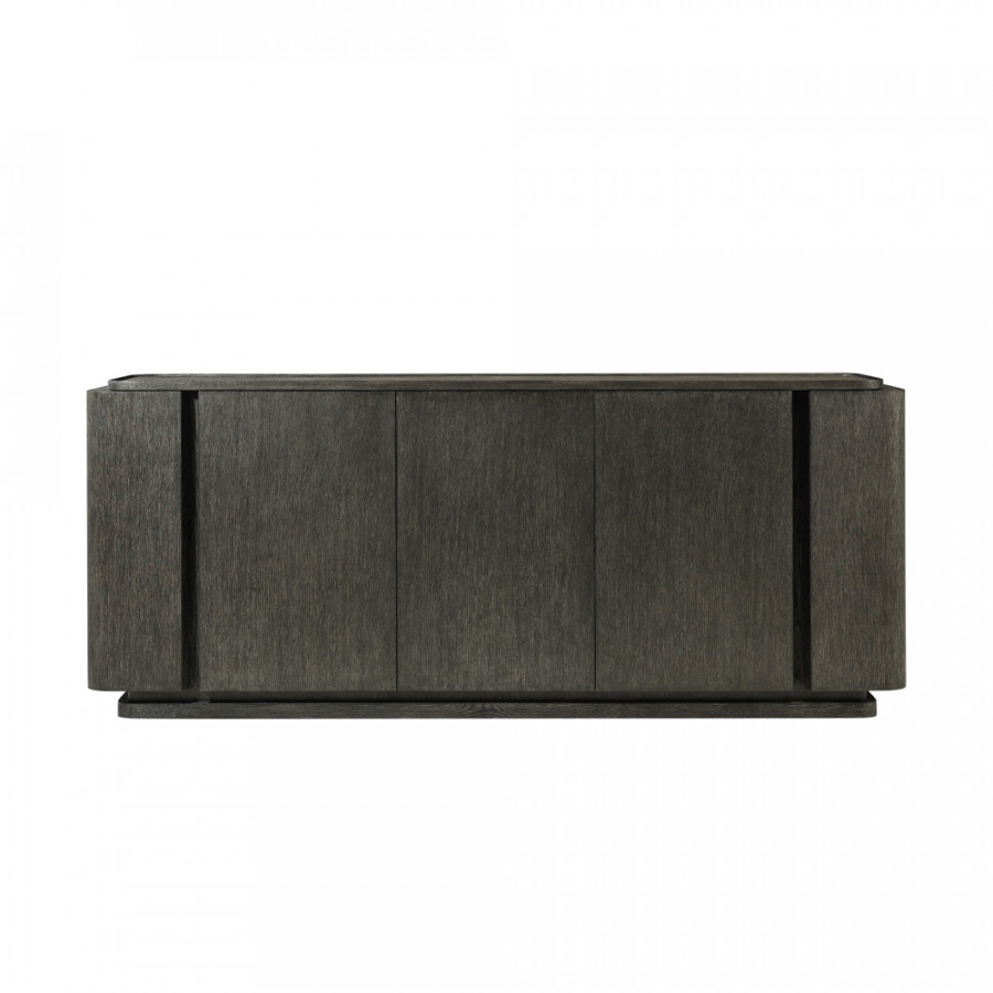 Theodore Alexander Repose Panel Triple-Door Sideboard - Charcoal Oak