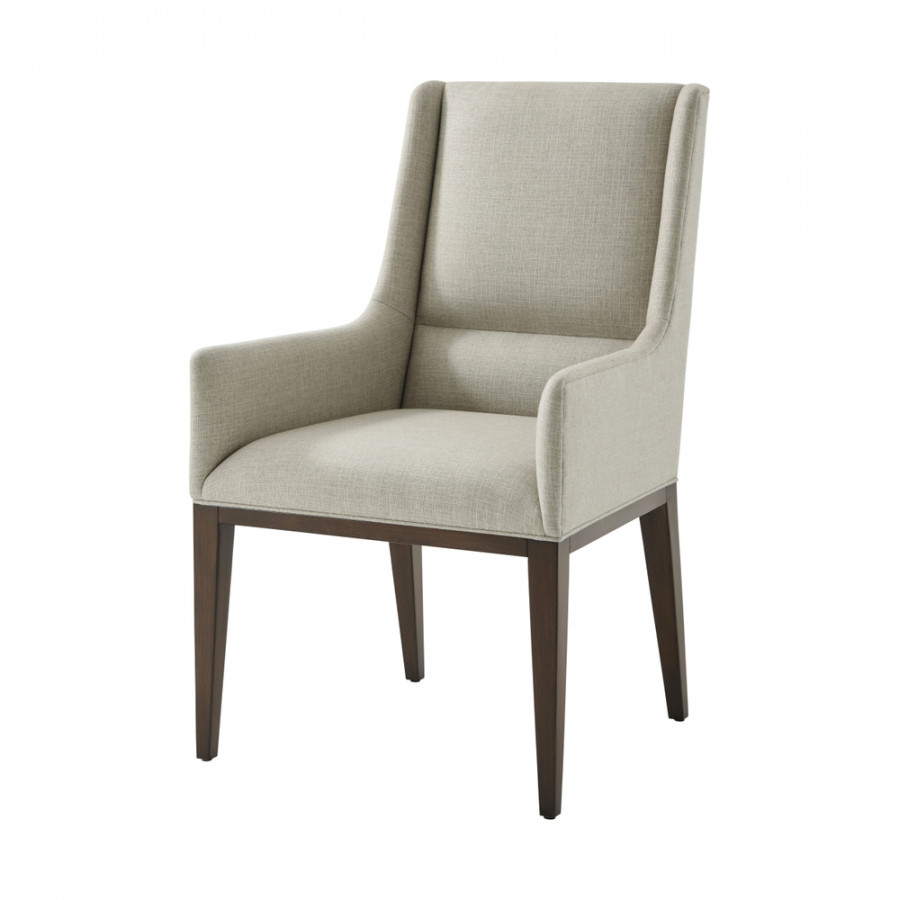 Theodore Alexander - Dorian Dining Armchair in Draper Performance/Almond, Fabric