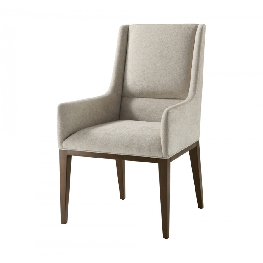 Theodore Alexander - Lido Upholstered Dining Arm Chair in Taurino/Bistre, Fabric