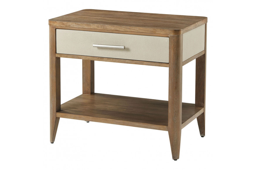 Theodore Alexander™ York Bedside Table - Mangrove and Nickel Finish W 28 x D 18 x H 25