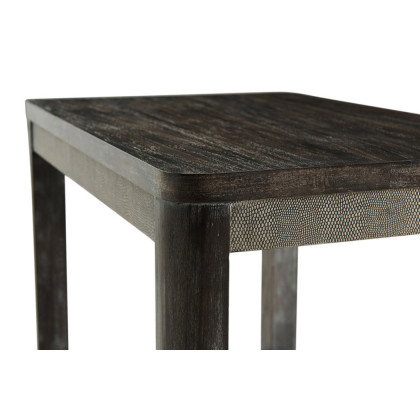 Theodore Alexander Riley Side Table - Rowan Finish/Komodo Leather