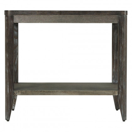 Theodore Alexander Riley Side Table - Rowan Finish/Komodo Leather