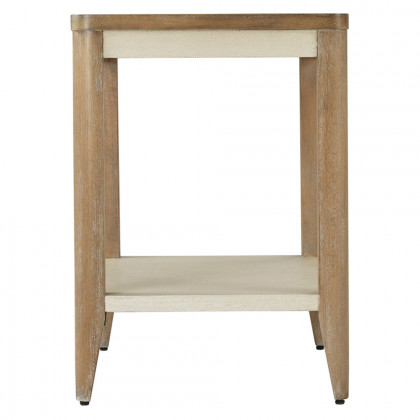 Theodore Alexander Riley Side Table - Mangrove Finish/Komodo Leather