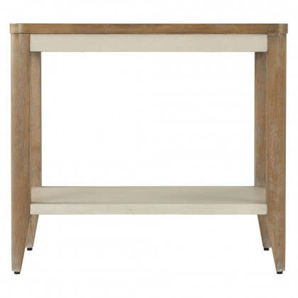 Theodore Alexander Riley Side Table - Mangrove Finish/Komodo Leather