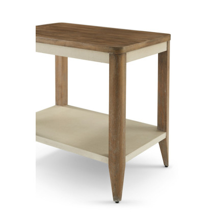 Theodore Alexander Riley Side Table - Mangrove Finish/Komodo Leather