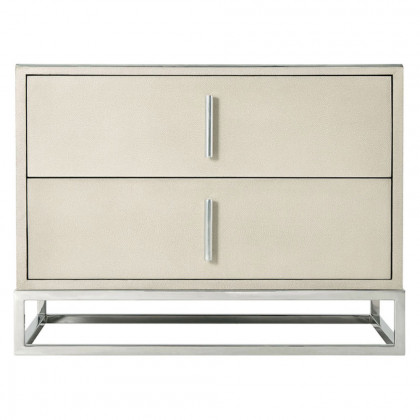 Theodore Alexander Blain Nightstand - Shagreen/Nickel