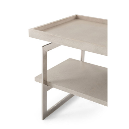 Theodore Alexander Landry Side Table - Overcast/Nickel