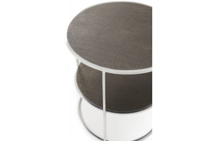 Theodore Alexander™ Tripp Side Table - Overcast and Nickel Finish