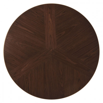 Theodore Alexander Small Fisher Round Cocktail Table - Walnut Veneer/Brass