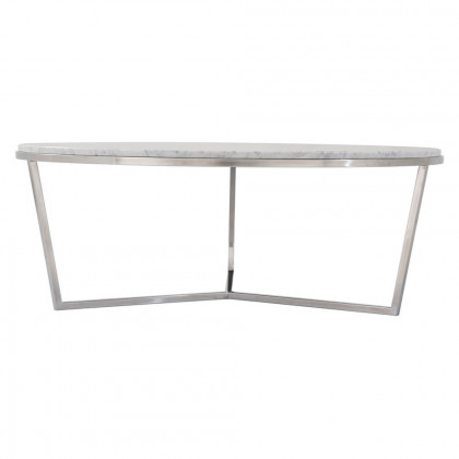 Theodore Alexander Fisher Round Cocktail Table - Marble/Nickel