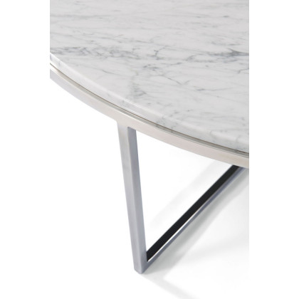 Theodore Alexander Fisher Round Cocktail Table - Marble/Nickel