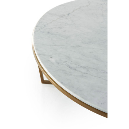 Theodore Alexander Fisher Round Cocktail Table – Marble/Brass