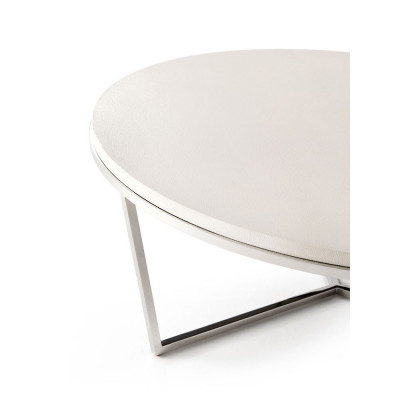 Theodore Alexander Fisher Round Cocktail Table - Shagreen/Nickel