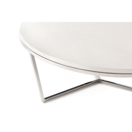 Theodore Alexander Fisher Round Cocktail Table - Shagreen/Nickel