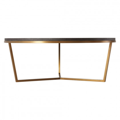 Theodore Alexander Fisher Round Cocktail Table - Shagreen/Brass