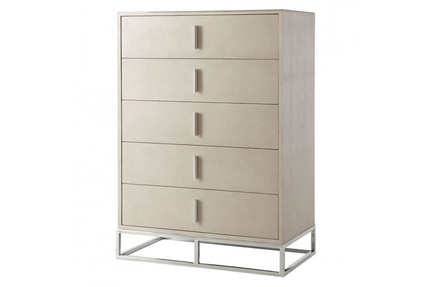 Theodore Alexander™ Blain Tall Boy Chest Of Drawers - Overcast Finish