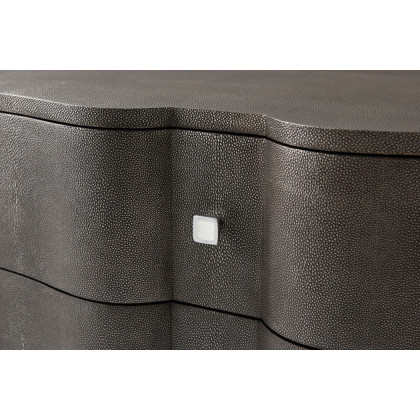 Theodore Alexander Nolan Serpentine 3-Drawer Chest – Tempest/Nickel